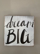 Hand Painted White Wooden Sign Farm Decor Wall Art Hanging Sign for Home New