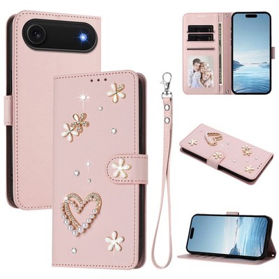 For OPPO Sony Xiaomi Diamond Love Leather Wallet Case Flip Stand Phone Cover Hot