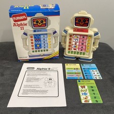 Vtg Alphie II Playskool educational robot with cards Tested  Working. -Read-