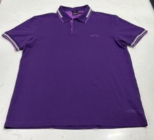 Hugo Boss Polo Shirt Men  s Purple Slim Fit Cotton Preppy Pique Golf Frat Sz L