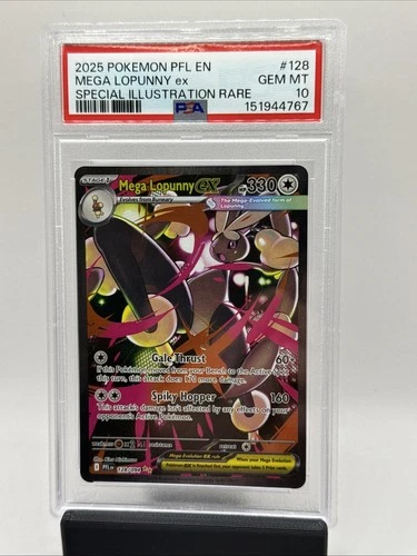 2025 POKEMON PFL EN-PHANTASMAL FLAMES #128 MEGA LOPUNNY EX PSA 10