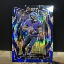 2024 Panini Select - Concourse Lamar Jackson #35 Black & Blue Shock Prizm