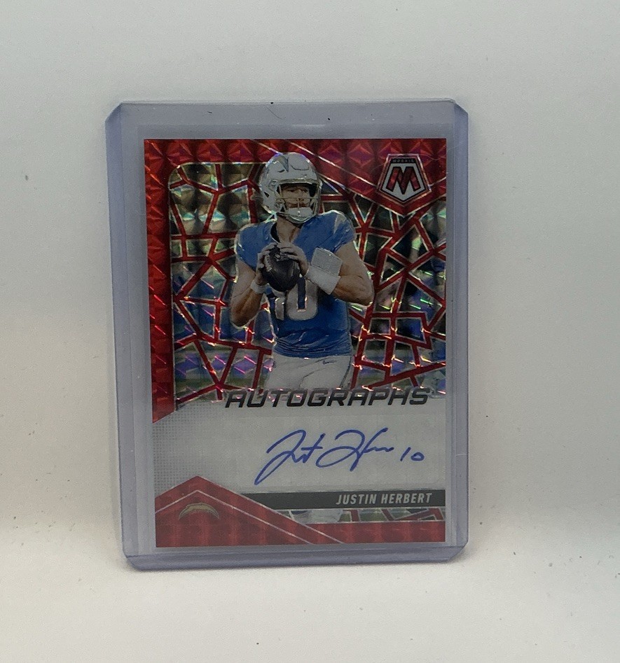 2025 Panini Mosaic #AMC-JHT Justin Herbert Autograph Red #/199 -chaser See Below