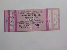 MUHAMMAD ALI vs KEN NORTON II Boxing Ticket 1973 Boxers Tampa Florida Sports 