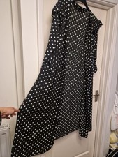 Boohoo Plus Size 22 Kimono Cover Wrap Black Polka Dot Spot