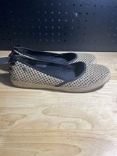 Ugg Shoes Australia Womens Sz 9 Ballet Flats Indah Burlap 1004329 Polka Dot