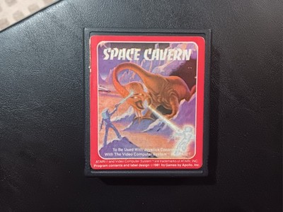 Atari 2600 Space Cavern Game Cartridge AP2002 Red Label Tested Apollo VTG 1981