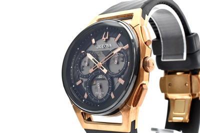 [Near Mint] Bulova 98A185 Curve Chronograph Black Dial Quartz Men's From Japan