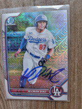 Wilman Diaz Signed 2022 Bowman Chrome Baseball Card Dodgers #BCP-135 Mojo