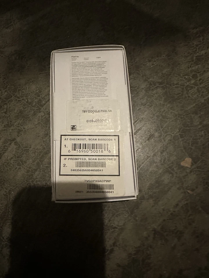 Locked To Total Wireless Sealed Google Pixel 6a 5G 128GB Charcoal - Image 2 of 3