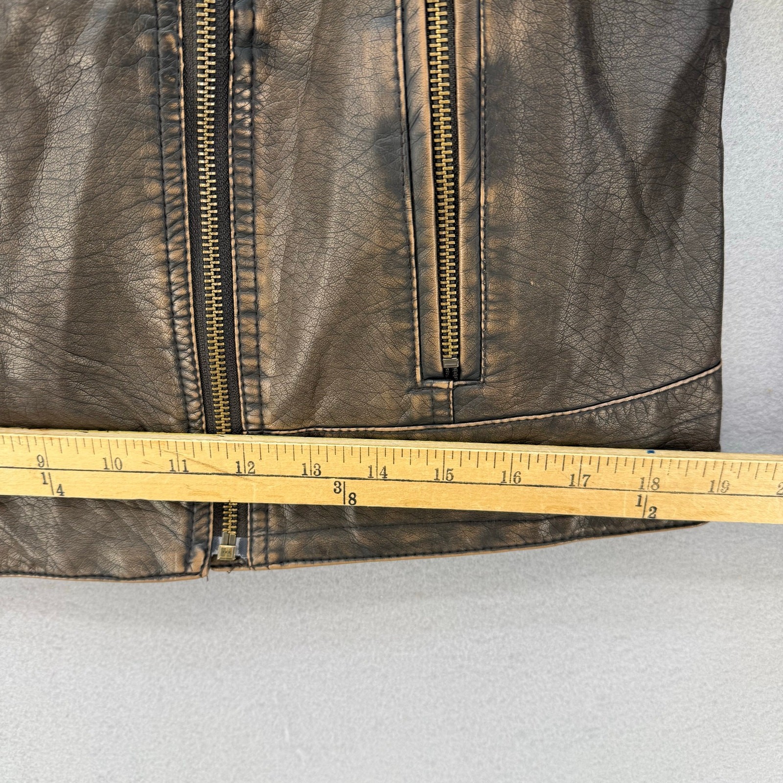 Cripple Creek Ranch Wear Jacket Women's L Brown Vegan Leather Moto Western