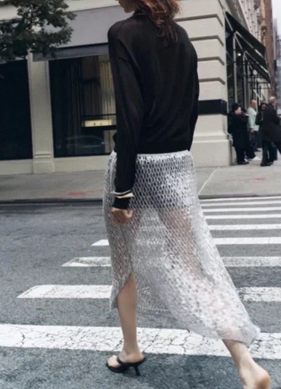 ZARA ZW COLLECTION ❤️ ❤️ ❤️ SEQUIN MIDI SKIRT 4831/240/809 Size S New image 4