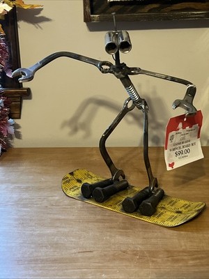 Sugarpost Gnome Be Gone Wrench Board Bot Steampunk Metal Welded Garden