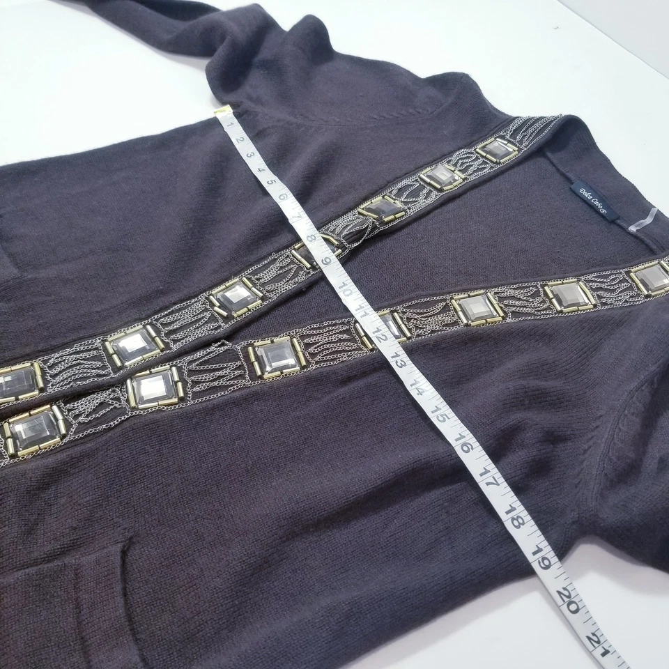 Cárdigan Dolce Cabo Tejido Lana Mezcla Cachemira Cadenas Joyas Mujer Talla Grande Foto 4 de 4