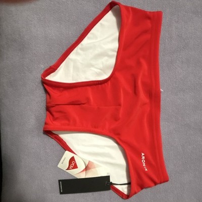 mens swim briefs red white solid ARONIK regular size swim bottom