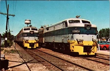 Kings Park Station, NY Long Island 601 & 602 Diesel Locomotive Postcard O229