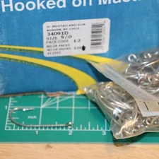 One Lot of 100 Mustad 34091D Open Eye # 5/0  Tinned Oshaughnessy Hook