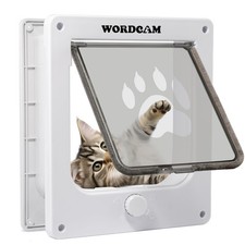 Medium Cat Door Flap, 4 Way Locking Cat Door for Interior Exterior Doors, Pet...