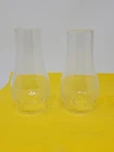 (2) Vintage Federal Glass Clear Hurricane Candle Fairy Lamp Globe 5"
