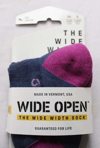 Wide Open Unisex Adults Solid Cushioned No Show Socks ZG3 Denim Size XS/S NWT - 第 2/3 張圖片