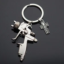 Spray Paint Gun Painter Key Chain Ring Keychain with Trust God Charm Gift