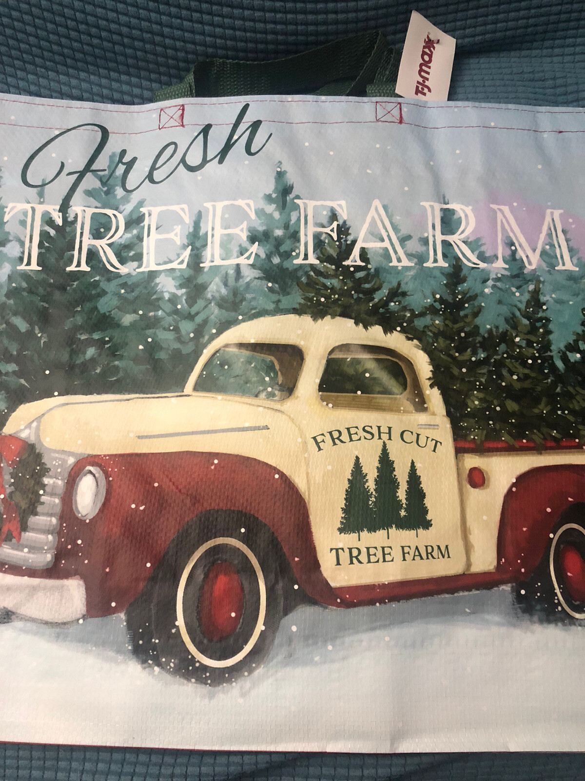 TJ MAXX Christmas Fresh Tree Farm Shopping Bag Reusable Tote eBay