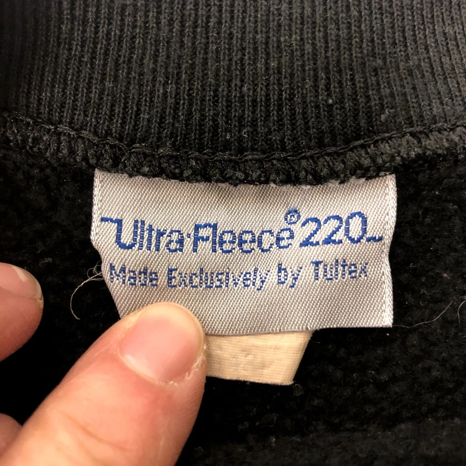 Sudadera RAGLAN XL De Colección Años 70 Ultra Polar 220 Tultex Hombres Negra Calentamiento Atlético XL Foto 2 de 3