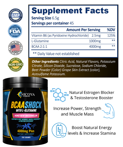BCAA Amino Energy Post Workout Powder Fast Muscle Recovery - Honeydew Watermelon - Picture 5 of 12