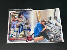 Chase Meidroth Boston Red Sox Auto Signed 2022 Bowman 1st Edition Base