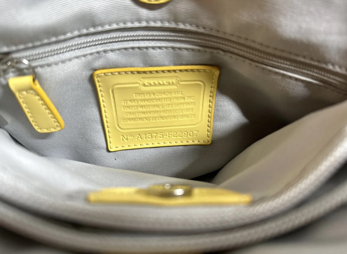 COACH SUNFLOWER YELLOW Signature Jacquard Hand Bag Sm Purse