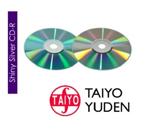 100 JVC Taiyo Yuden CMC PRO Shiny Silver Blank CD-R CD 48x 52x 74min 650MB Discs