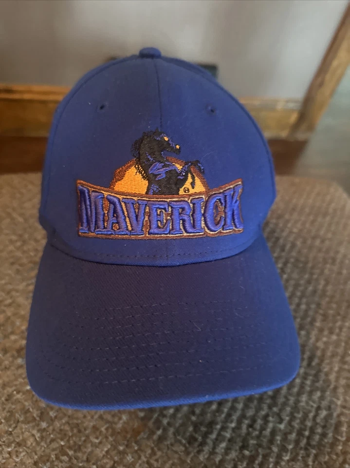 Cedar Point Maverick Sombrero Azul Raro Ajustado Grande-XL Rollercaoster Caballo Foto 2 de 4