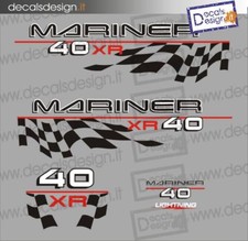 Adesivi motore marino fuoribordo Mariner 40  cv XR gommone barca stickers 