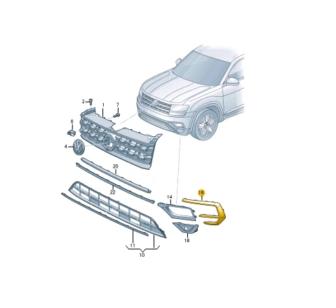 VOLKSWAGEN TERAMONT FRONT BUMPER RIGHT COVER PART TRIM 3CN853808FOD NO🇺🇸DUTIES - Image 2 of 4