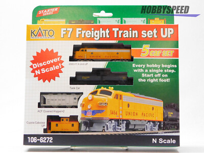 KATO N F7 UNION PACIFIC DIESEL FREIGHT TRAIN SET UP hopper tank