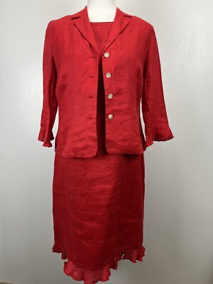 Natural Instincts 100% Linen Dress Shirt Sz 6 VGUC Sleeveless Dress