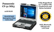 CF-31 Toughbook MK5 i5-5300U 12GB RAM 800GB Intel SSD Win 10 Pro Touch LTE Gr A 