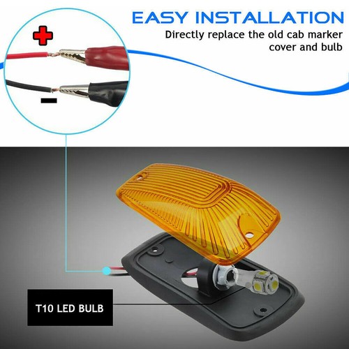 5PCS Amber Cab Roof Marker Lights Top Running for 03-18 Dodge Ram 1500 2500 3500 - Picture 8 of 11