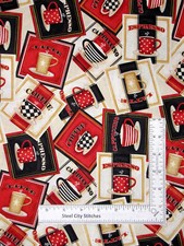 Coffee Kitchen Fabric By Yard Cup Latte Espresso Coffee Always Cotton Wilmington