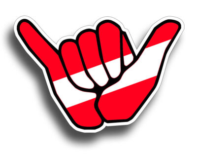 Hang Loose Diver Down Scuba Diving Flag Sticker Decal
