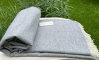 Couverture en pure laine neuve couleur grise 55 x79"/140x200cm laine écologique