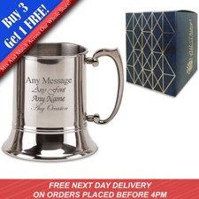 Image of Personalised Engraved Metal Tankard, Gift Boxed, Personalise Any Message