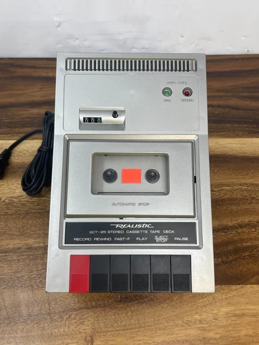 Realistic SCT-25 Stereo Cassette Tape Deck Recorder Tape Player Retro READ DESC