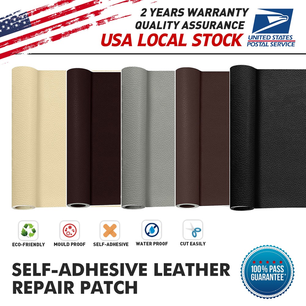 Leather Repair Kit Self-Adhesive Patch Stick on Sofa Clothing Car Seat Couch USA