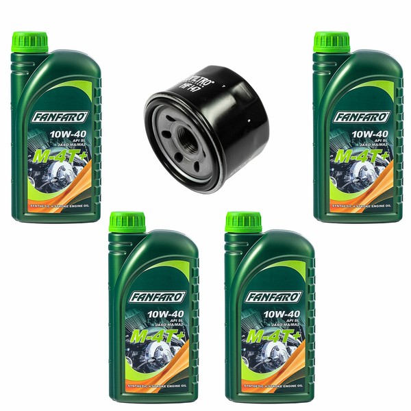 ÖLfilter HF147 MotoröL Set 10W40 4 Liter FüR Yamaha FZS 600 Fazer SN XVS 1300-image