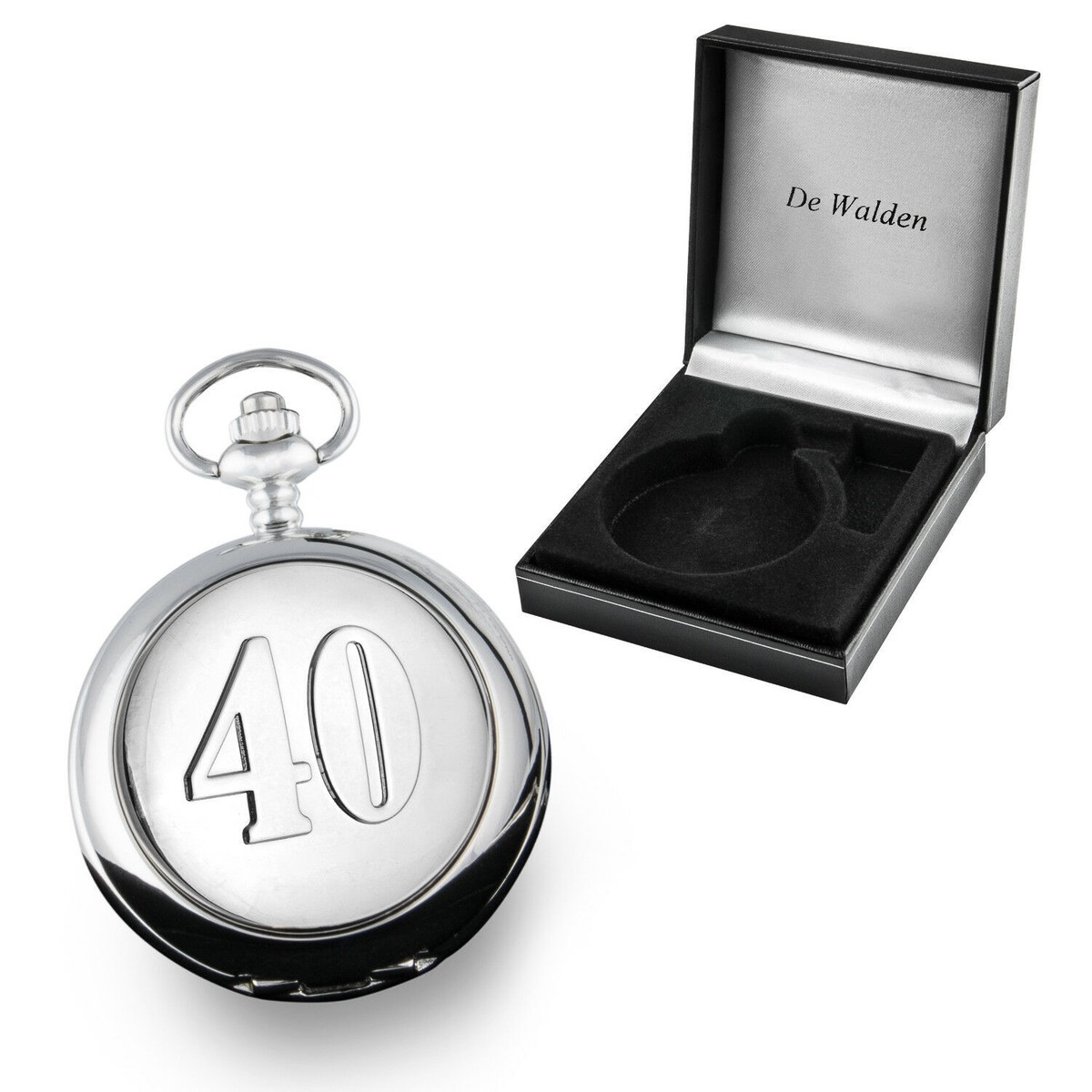 Mens 40th Ruby Wedding Anniversary Gift Engraved Pocket Watch 40