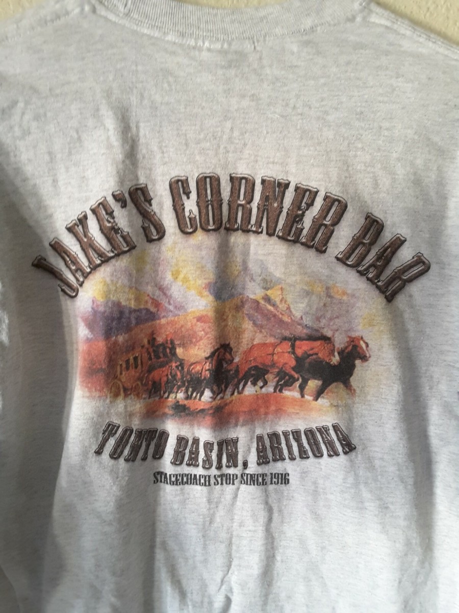 JAKE'S CORNER BAR Tonto Basin Arizona T-shirt Size M. Stagecoach