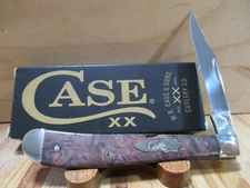 NIB Case XX  Brown Maple Burl Slimline Trapper 71048 Pocket Knife (2022) 64063