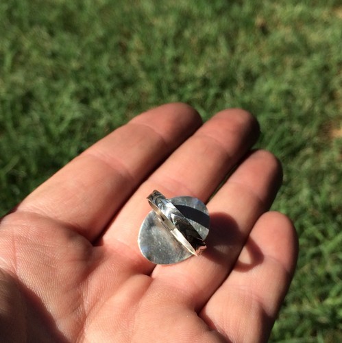 25 Ct Tw Untreated Australian Boulder Opal Handmade Sterling Silversmith Ring - Picture 9 of 10