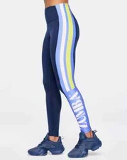 Zumba Out Loud High Waisted Ankle Leggings with Side Panel ~Indigo ~ XS S M L XL